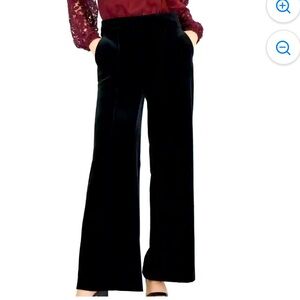 NWT $80 inc Elegant Black Velvet Women's wide leg Pants